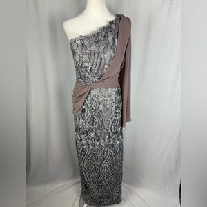 Embroider evening long dress